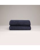 Serviette coton peigné LT Oasis bleu foncé - 2x(50x100 cm)