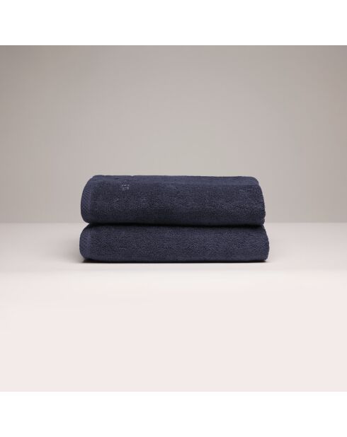 Serviette coton peigné LT Oasis bleu foncé - 2x(50x100 cm)