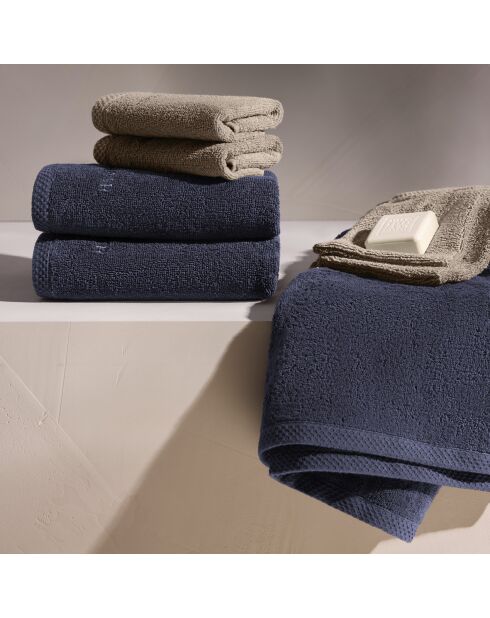 Gant de toilette coton peigné LT Oasis bleu foncé - 6x(15x21 cm)