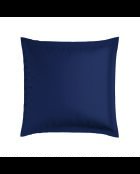 Set de 2 taies d'oreiller satin de coton Biarritz blanc/bleu foncé
