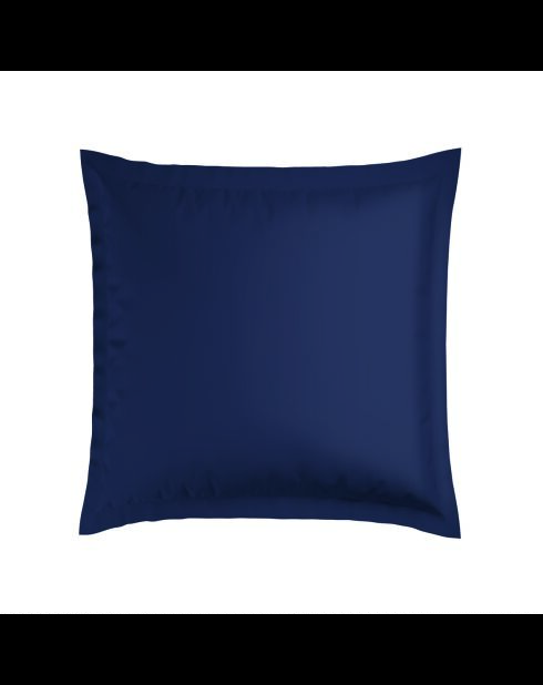 Set de 2 taies d'oreiller satin de coton Biarritz blanc/bleu foncé
