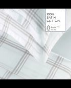 Parure housse de couette + taie carrée satin de coton Apolline taupe