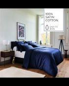 Set de 2 taies d'oreiller satin de coton rayure tissé dobby Jacquard bleu 11