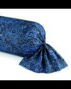 Taie de traversin satin de coton Eclipse fleuri bleue - 43x210 cm