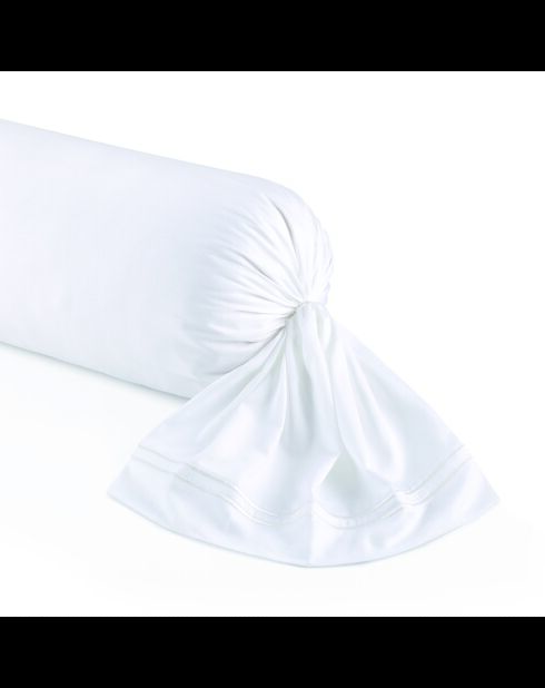 Taie de traversin satin de coton Biarritz blanche - 43x210 cm