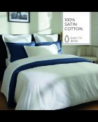 Taie de traversin satin de coton Biarritz blanche - 43x210 cm