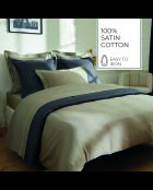 Drap plat satin de coton Biarritz taupe - 240x300 cm