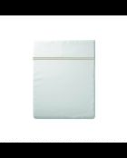 Drap plat satin de coton Biarritz taupe/blanc - 240x300 cm