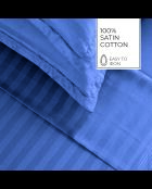 Drap plat satin de coton dobby stripe Jacquard bleu 06
