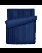 Parure housse de couette + taies carrées satin de coton rayure tissé dobby Jacquard bleu 11