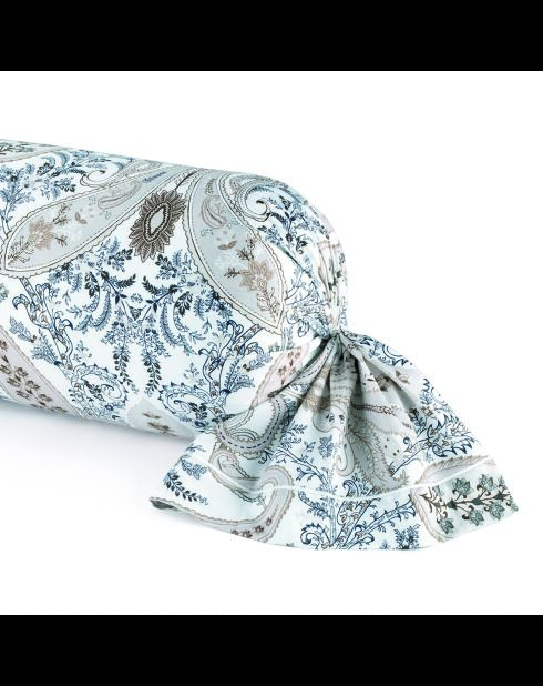 Taie de traversin satin de coton Palais oriental taupe - 43x210 cm