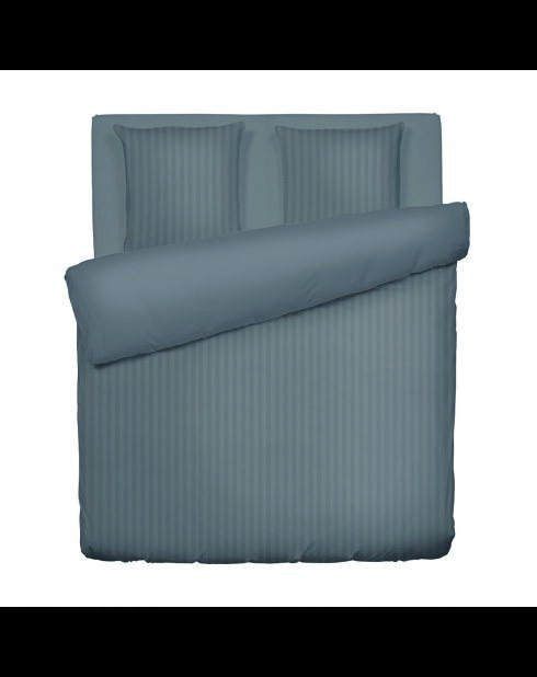 Parure housse de couette + taies carrées carrées satin de coton rayure tissé dobby Jacquard gris 02