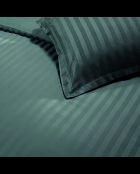 Parure housse de couette + taies carrées carrées satin de coton rayure tissé dobby Jacquard gris 02