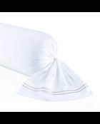 Taie de traversin satin de coton Biarritz taupe/blanc - 43x210 cm