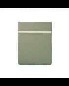 Drap plat satin de coton Biarritz blanc/taupe - 240x300 cm