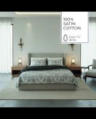 Set copripiumino beige Persian Elegance + federe quadrate in raso di cotone