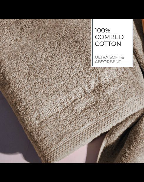 Serviette coton peigné LT Oasis taupe - 2x(50x100 cm)