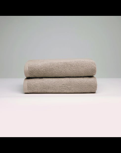 Drap de bain coton peigné LT Oasis taupe - 2x(70x140 cm)