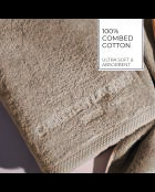 Drap de bain coton peigné LT Oasis taupe - 100x150 cm