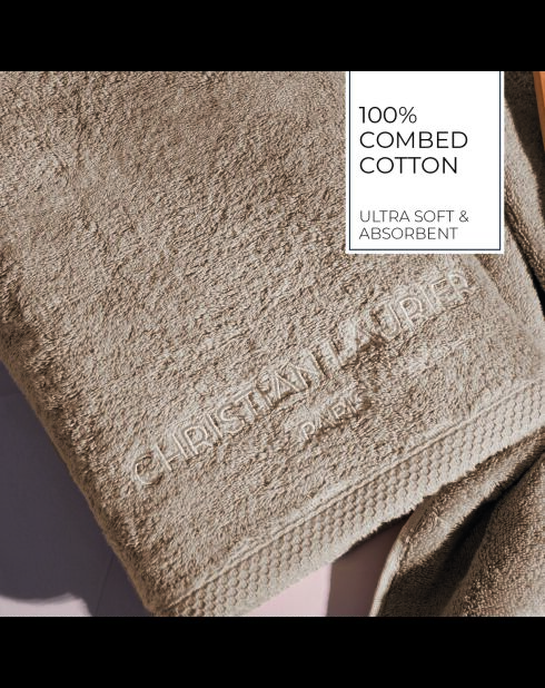 Drap de bain coton peigné LT Oasis taupe - 100x150 cm