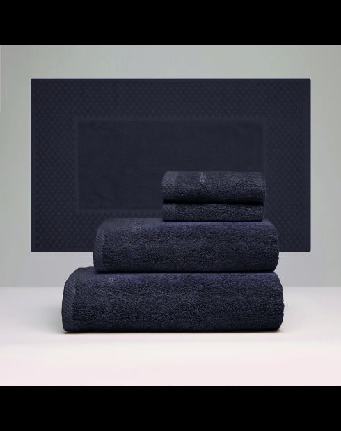 LT Oasis komplettes Badwäsche-Set aus dunkelgrauer, gekämmter Baumwolle — 50 x 100 cm + 70 x 140 cm + 2 x (30 x 30 cm) + 50 x 70 cm