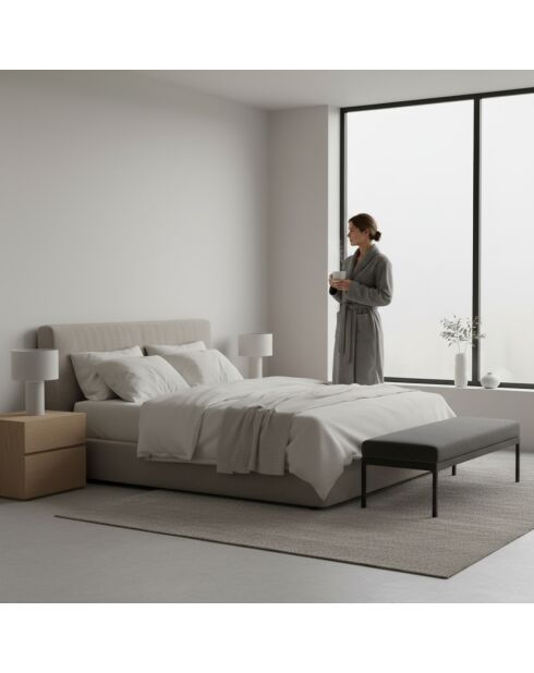 Robe de chambre polyester  gris clair