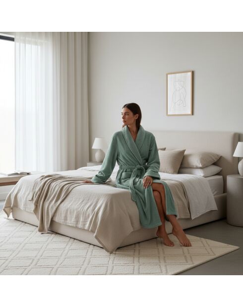 Robe de chambre polyester  verte