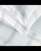 Parure housse de couette + taie carrée satin de coton Apolline taupe