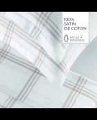 Parure housse de couette + taie carrée satin de coton Apolline taupe