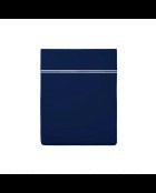 Drap plat satin de coton Biarritz blanc/bleu foncé - 240x300 cm