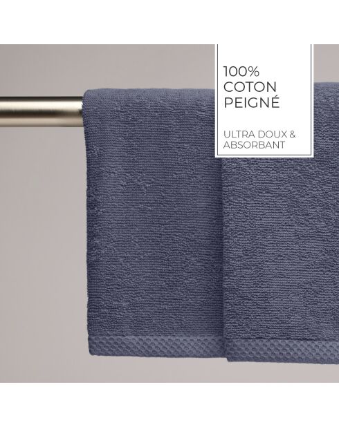 Asciugamani in cotone pettinato LT Oasis blu grigio - 2x (45x45 cm)