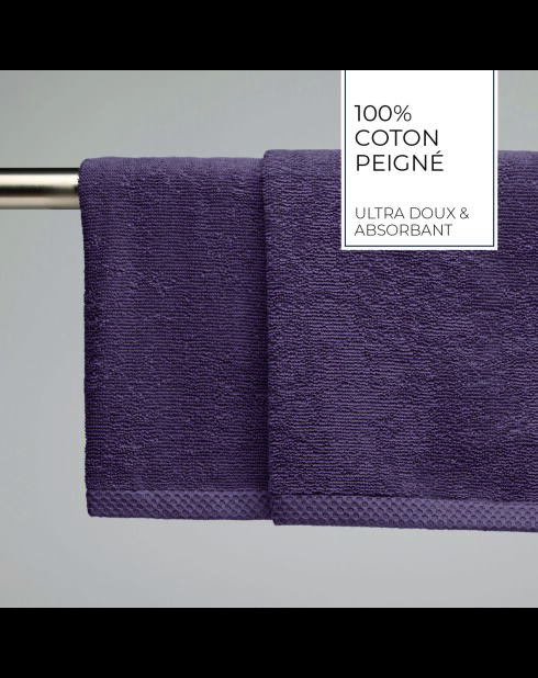 Asciugamani in cotone pettinato viola LT Oasis - 2x (45x45 cm)