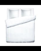Parure housse de couette + taies carrées carrées satin de coton Biarritz blanches