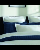 Parure housse de couette + taies carrées carrées satin de coton Biarritz blanches