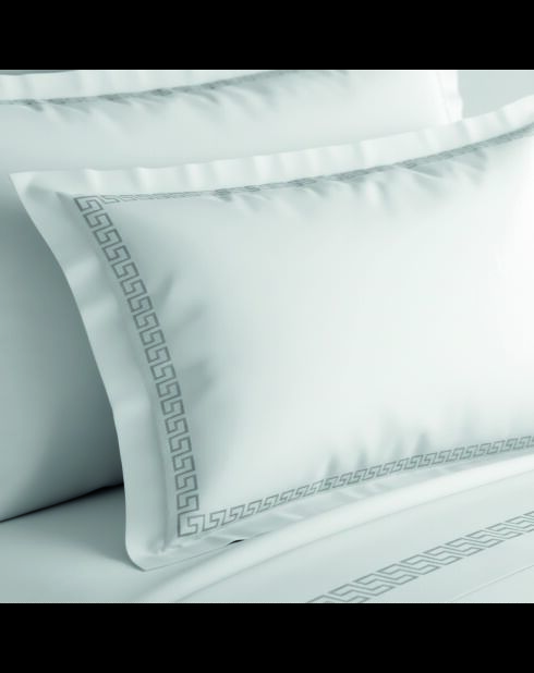 Custodia Reine de nuit in raso di cotone grigio/bianco - 43x210 cm