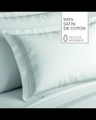Custodia Reine de nuit in raso di cotone grigio/bianco - 43x210 cm