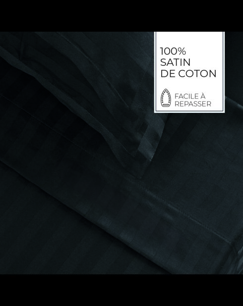Drap plat satin de coton dobby stripe Jacquard gris 03