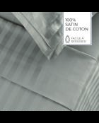 Drap plat satin de coton dobby stripe Jacquard taupe 01