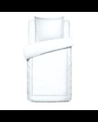 Set copripiumino + federa quadrata Biarritz in raso di cotone grigio/bianco