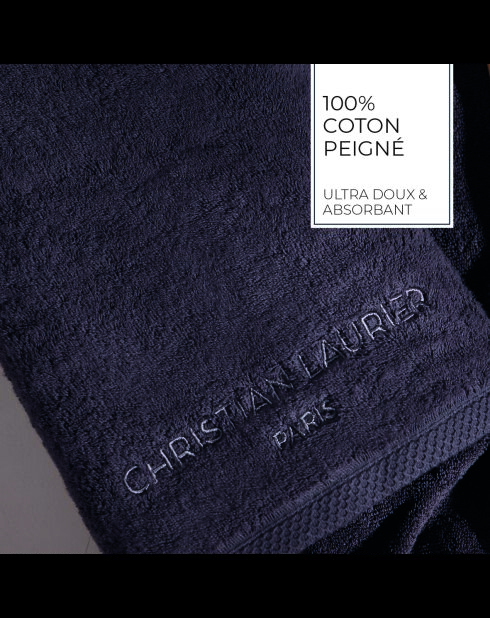 Drap de bain coton peigné LT Oasis gris foncé - 100x150 cm