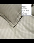 Set de 2 taies d'oreiller satin de coton rayure tissé dobby Jacquard taupe 01