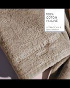 Serviette + drap de bain coton peigné LT Oasis taupe - 2x(50x100 cm)