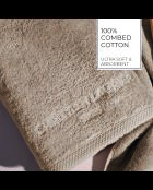 Serviette + drap de bain coton peigné LT Oasis taupe - 2x(50x100 cm)