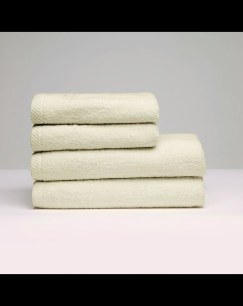 Serviette + drap de bain coton peigné LT Oasis ivoire - 2x(50x100 cm)