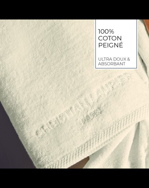 Serviette + drap de bain coton peigné LT Oasis ivoire - 2x(50x100 cm)