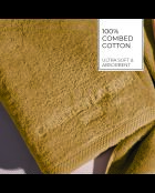 Asciugamano in cotone pettinato LT Oasis + telo da bagno giallo senape - 2x (50x100 cm) + 2x (70x140 cm)