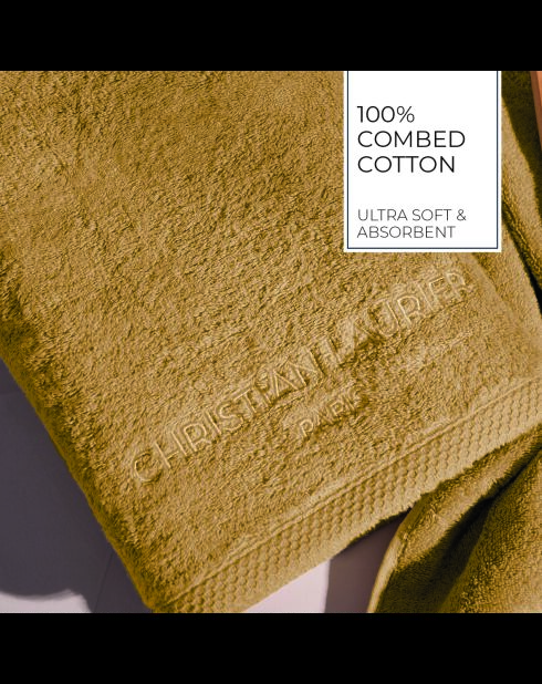 Asciugamano in cotone pettinato LT Oasis + telo da bagno giallo senape - 2x (50x100 cm) + 2x (70x140 cm)