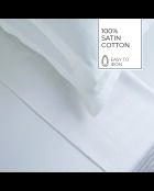 Drap plat satin de coton dobby stripe Jacquard blanc 01