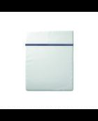 Drap plat satin de coton Biarritz bleu foncé/blanc - 240x300 cm