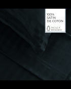 Parure housse de couette + taies carrées carrées satin de coton rayure tissé dobby Jacquard gris 03